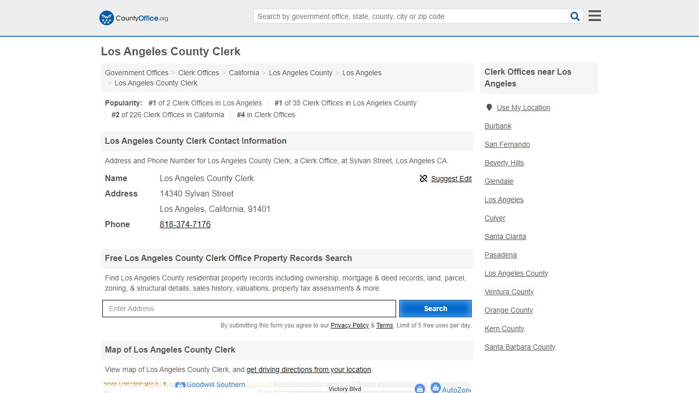 Los Angeles County Clerk - Los Angeles, CA (Address and Phone)